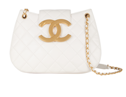 CC Quilted Shoulder Bag, Lambskin, White, K9LJEP40, DB/E, 3*